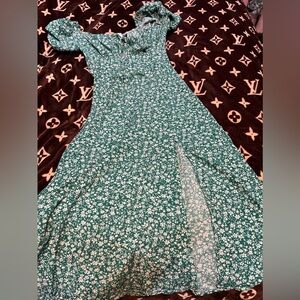 SHEIN floral ruffle sleeve dress